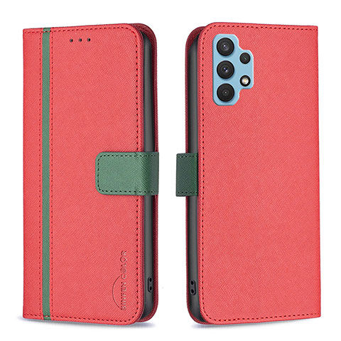 Coque Portefeuille Livre Cuir Etui Clapet B13F pour Samsung Galaxy A32 4G Rouge