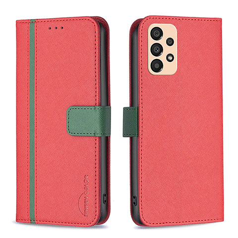 Coque Portefeuille Livre Cuir Etui Clapet B13F pour Samsung Galaxy A33 5G Rouge