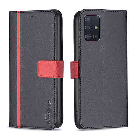 Coque Portefeuille Livre Cuir Etui Clapet B13F pour Samsung Galaxy A51 5G Noir