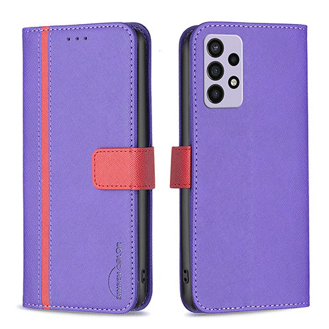 Coque Portefeuille Livre Cuir Etui Clapet B13F pour Samsung Galaxy A72 4G Violet