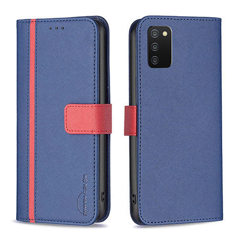 Coque Portefeuille Livre Cuir Etui Clapet B13F pour Samsung Galaxy M02s Bleu