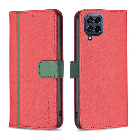 Coque Portefeuille Livre Cuir Etui Clapet B13F pour Samsung Galaxy M53 5G Rouge