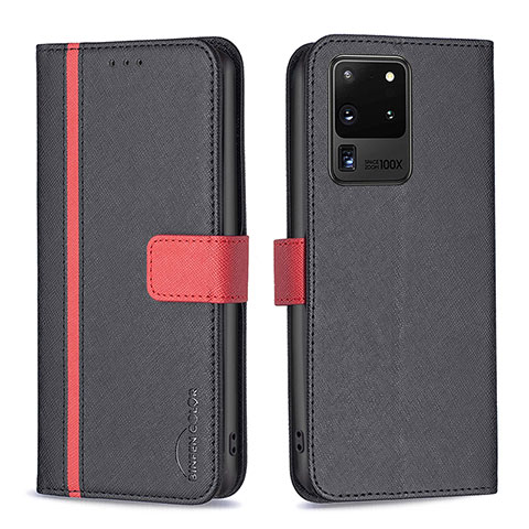 Coque Portefeuille Livre Cuir Etui Clapet B13F pour Samsung Galaxy S20 Ultra 5G Noir