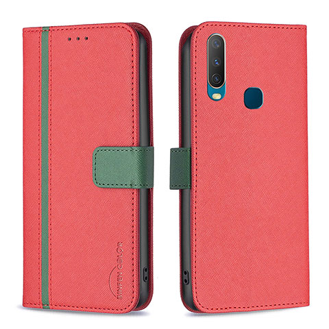 Coque Portefeuille Livre Cuir Etui Clapet B13F pour Vivo Y11 Rouge