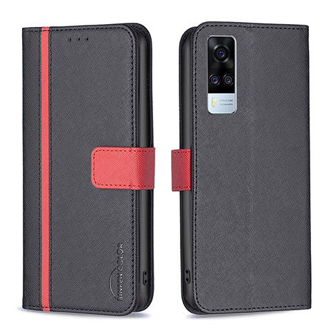 Coque Portefeuille Livre Cuir Etui Clapet B13F pour Vivo Y31 (2021) Noir