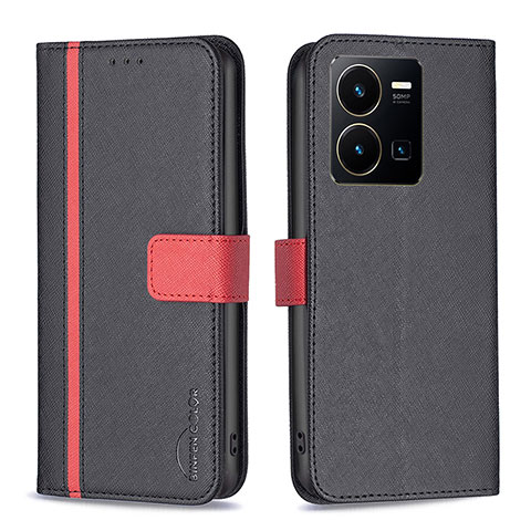 Coque Portefeuille Livre Cuir Etui Clapet B13F pour Vivo Y35 4G Noir