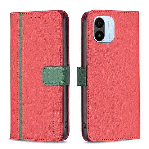 Coque Portefeuille Livre Cuir Etui Clapet B13F pour Xiaomi Poco C50 Rouge