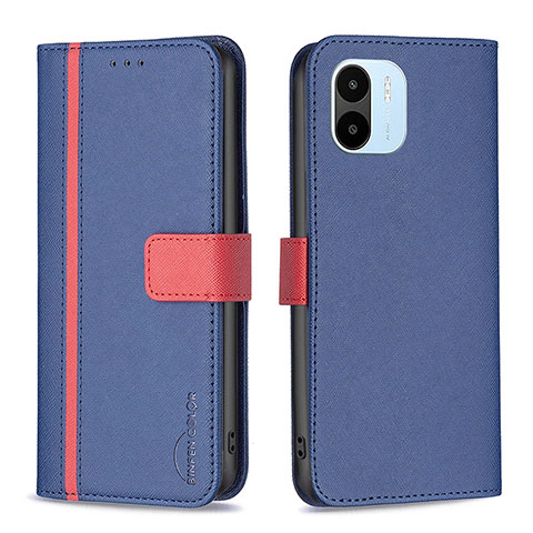 Coque Portefeuille Livre Cuir Etui Clapet B13F pour Xiaomi Poco C51 Bleu