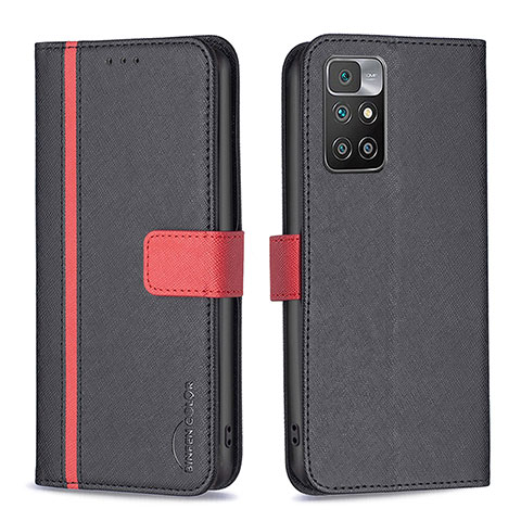 Coque Portefeuille Livre Cuir Etui Clapet B13F pour Xiaomi Redmi 10 4G Noir