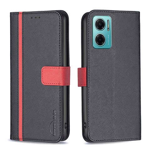 Coque Portefeuille Livre Cuir Etui Clapet B13F pour Xiaomi Redmi 10 5G Noir