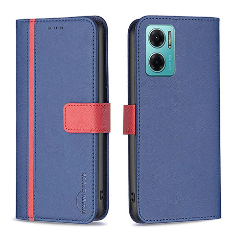 Coque Portefeuille Livre Cuir Etui Clapet B13F pour Xiaomi Redmi 10 Prime Plus 5G Bleu