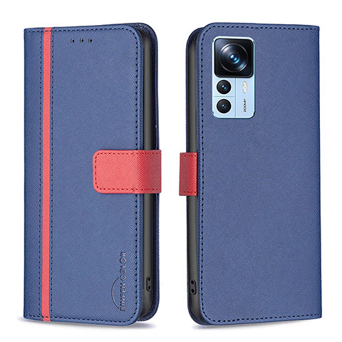 Coque Portefeuille Livre Cuir Etui Clapet B13F pour Xiaomi Redmi K50 Ultra 5G Bleu