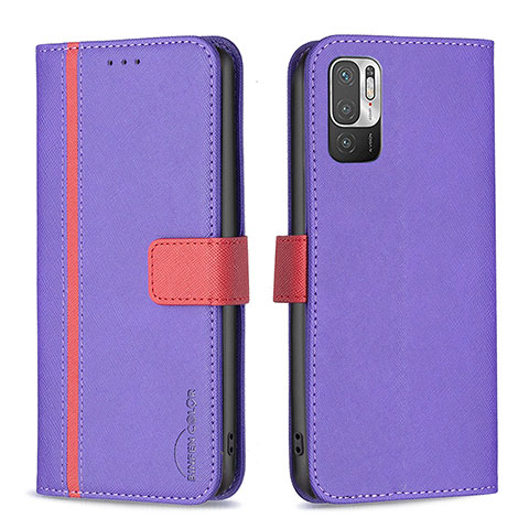 Coque Portefeuille Livre Cuir Etui Clapet B13F pour Xiaomi Redmi Note 10T 5G Violet