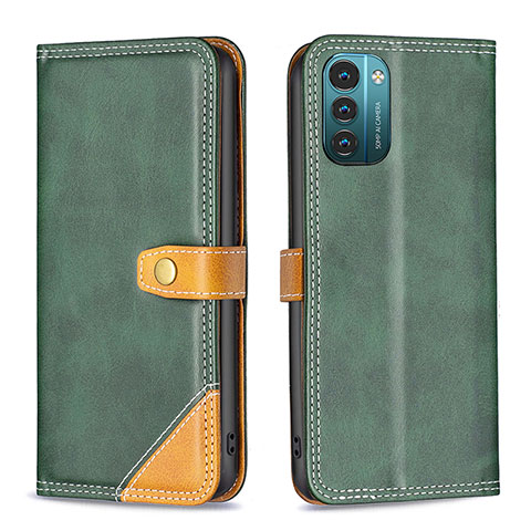 Coque Portefeuille Livre Cuir Etui Clapet B14F pour Nokia G11 Vert