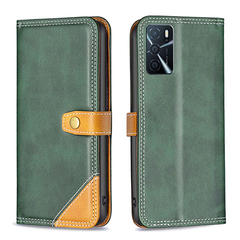 Coque Portefeuille Livre Cuir Etui Clapet B14F pour Oppo A16s Vert