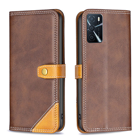 Coque Portefeuille Livre Cuir Etui Clapet B14F pour Oppo A54s Marron