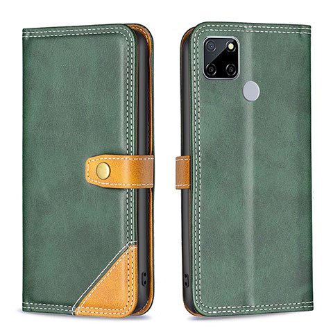 Coque Portefeuille Livre Cuir Etui Clapet B14F pour Realme 7i RMX2193 Vert