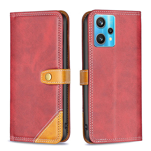 Coque Portefeuille Livre Cuir Etui Clapet B14F pour Realme 9 4G Rouge