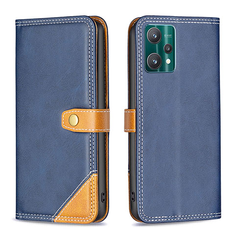 Coque Portefeuille Livre Cuir Etui Clapet B14F pour Realme 9 5G Bleu