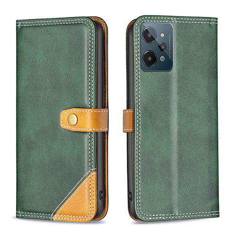 Coque Portefeuille Livre Cuir Etui Clapet B14F pour Realme C31 Vert