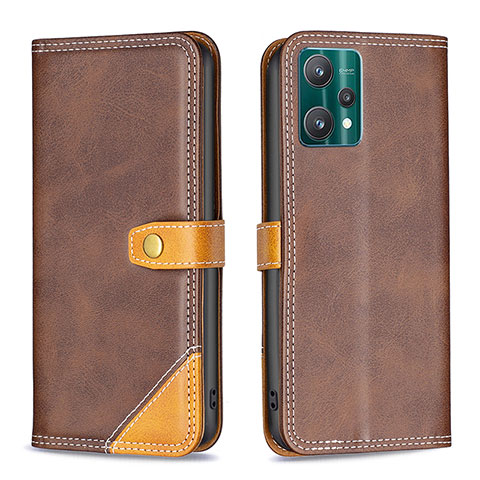 Coque Portefeuille Livre Cuir Etui Clapet B14F pour Realme Q5 5G Marron