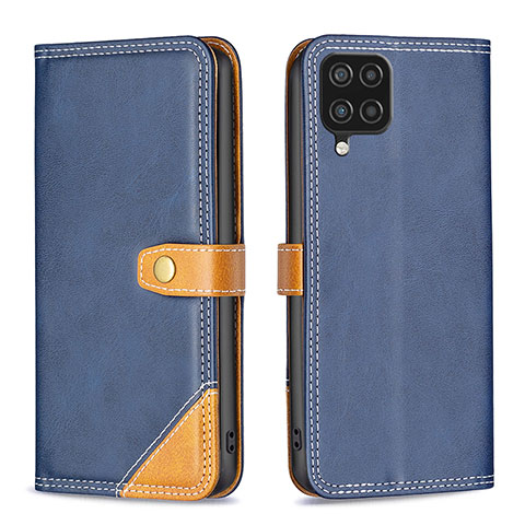 Coque Portefeuille Livre Cuir Etui Clapet B14F pour Samsung Galaxy A12 5G Bleu