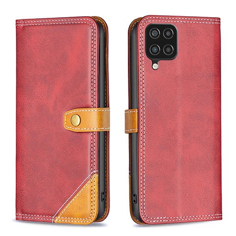 Coque Portefeuille Livre Cuir Etui Clapet B14F pour Samsung Galaxy A12 Rouge