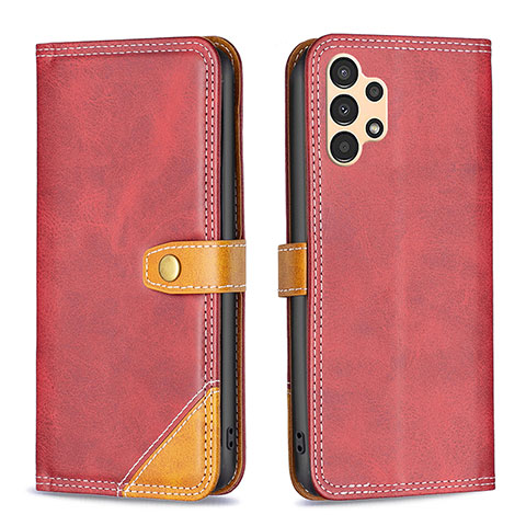 Coque Portefeuille Livre Cuir Etui Clapet B14F pour Samsung Galaxy A13 4G Rouge