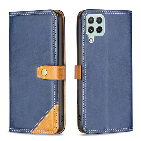 Coque Portefeuille Livre Cuir Etui Clapet B14F pour Samsung Galaxy A22 4G Bleu