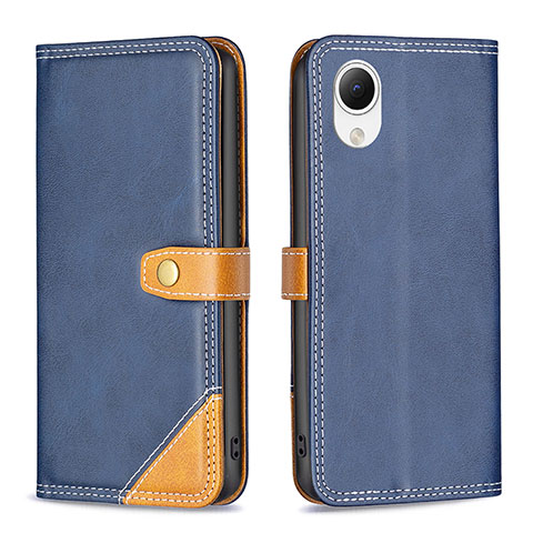 Coque Portefeuille Livre Cuir Etui Clapet B14F pour Samsung Galaxy A23 5G SC-56C Bleu