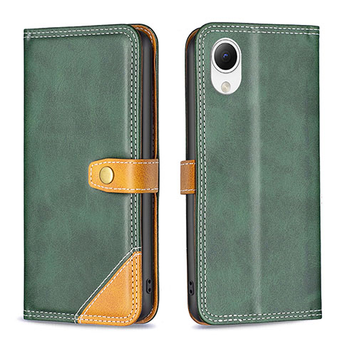 Coque Portefeuille Livre Cuir Etui Clapet B14F pour Samsung Galaxy A23 5G SC-56C Vert