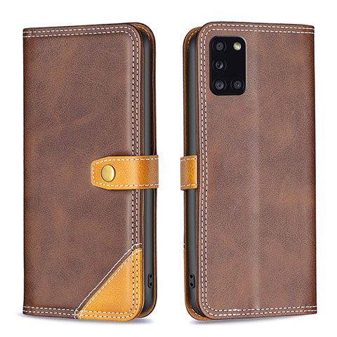 Coque Portefeuille Livre Cuir Etui Clapet B14F pour Samsung Galaxy A31 Marron