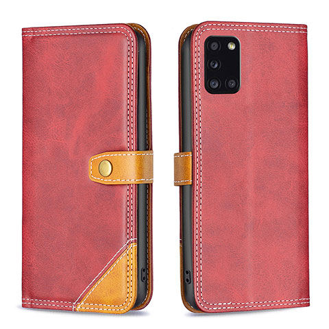 Coque Portefeuille Livre Cuir Etui Clapet B14F pour Samsung Galaxy A31 Rouge