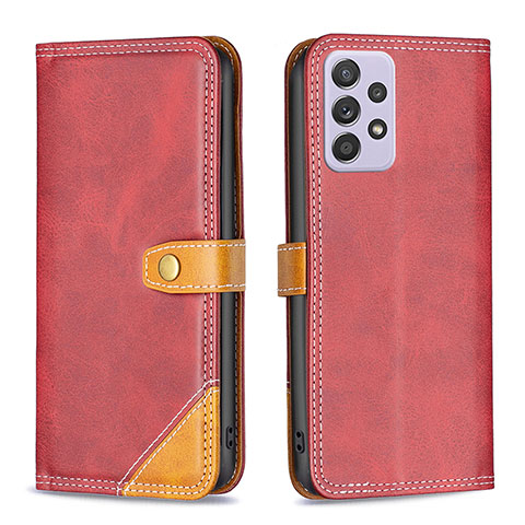 Coque Portefeuille Livre Cuir Etui Clapet B14F pour Samsung Galaxy A52 5G Rouge