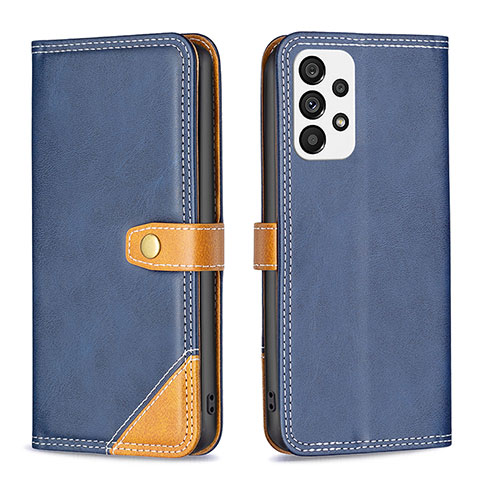 Coque Portefeuille Livre Cuir Etui Clapet B14F pour Samsung Galaxy A73 5G Bleu