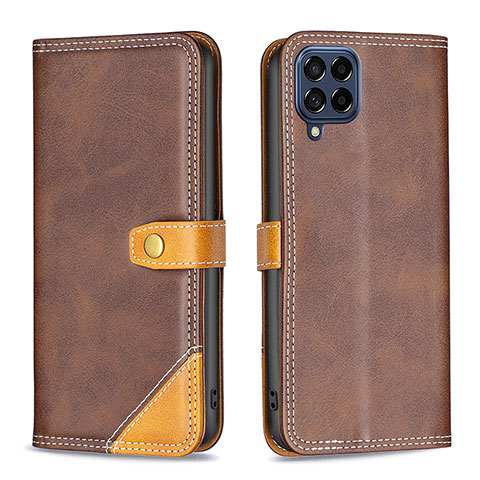 Coque Portefeuille Livre Cuir Etui Clapet B14F pour Samsung Galaxy M53 5G Marron