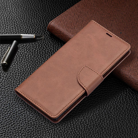 Coque Portefeuille Livre Cuir Etui Clapet B14F pour Samsung Galaxy S23 Ultra 5G Marron