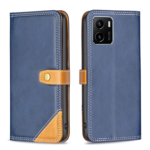 Coque Portefeuille Livre Cuir Etui Clapet B14F pour Vivo iQOO U5x Bleu