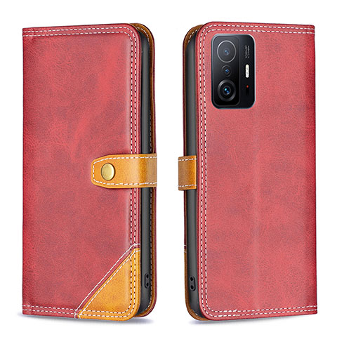 Coque Portefeuille Livre Cuir Etui Clapet B14F pour Xiaomi Mi 11T 5G Rouge