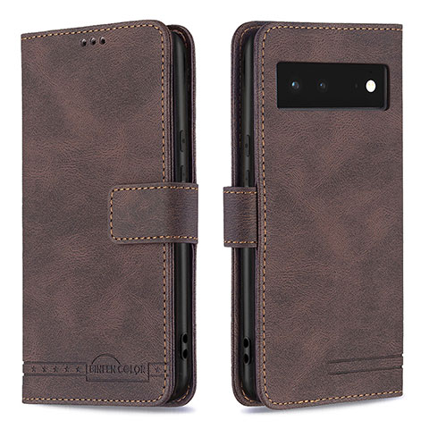 Coque Portefeuille Livre Cuir Etui Clapet B15F pour Google Pixel 6 5G Marron