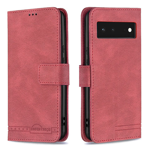 Coque Portefeuille Livre Cuir Etui Clapet B15F pour Google Pixel 6 5G Rouge