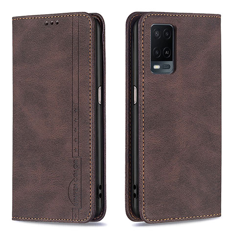 Coque Portefeuille Livre Cuir Etui Clapet B15F pour Oppo A54 4G Marron