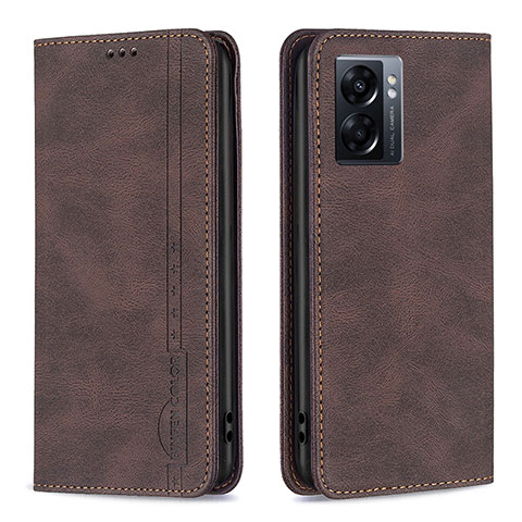 Coque Portefeuille Livre Cuir Etui Clapet B15F pour Oppo A56S 5G Marron