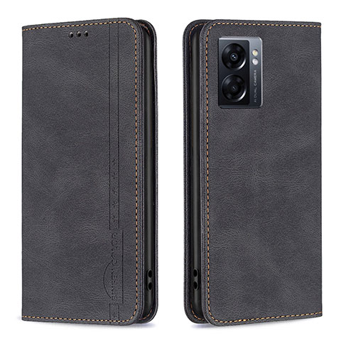 Coque Portefeuille Livre Cuir Etui Clapet B15F pour Oppo A56S 5G Noir