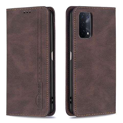 Coque Portefeuille Livre Cuir Etui Clapet B15F pour Oppo A74 5G Marron