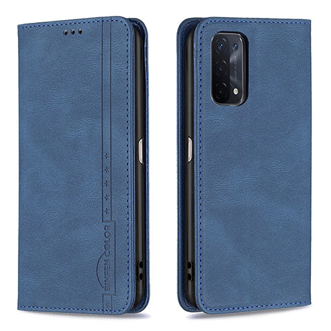 Coque Portefeuille Livre Cuir Etui Clapet B15F pour Oppo A93 5G Bleu