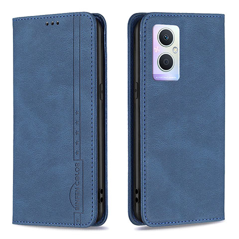 Coque Portefeuille Livre Cuir Etui Clapet B15F pour Oppo A96 5G Bleu