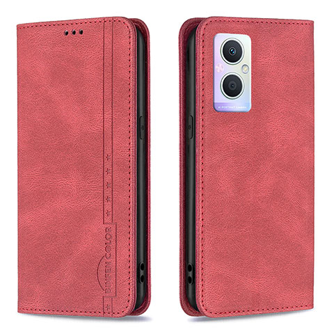 Coque Portefeuille Livre Cuir Etui Clapet B15F pour Oppo A96 5G Rouge