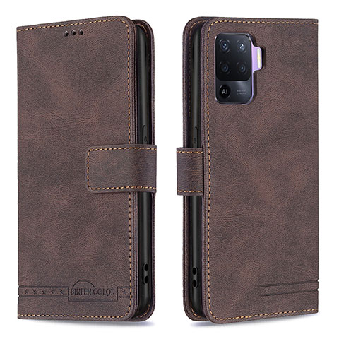 Coque Portefeuille Livre Cuir Etui Clapet B15F pour Oppo F19 Pro Marron