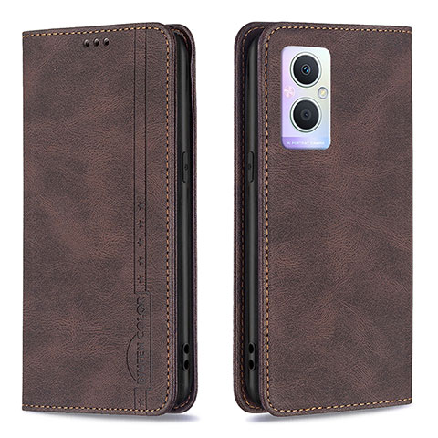 Coque Portefeuille Livre Cuir Etui Clapet B15F pour Oppo F21 Pro 5G Marron